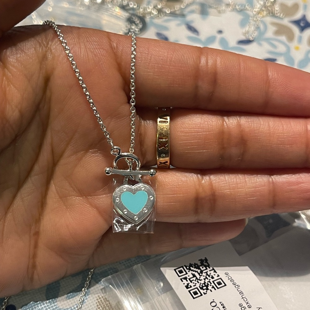 Solid Sterling Silver Toggle Heart Necklace - image 6